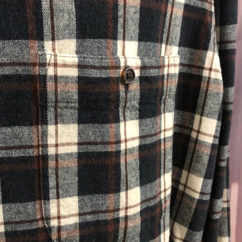 J. Crew Brown and Black Plaid Button Up Shirt